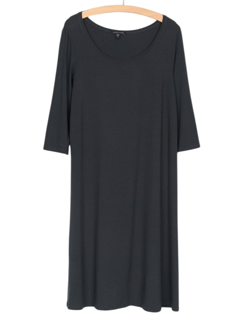 Eileen Fisher Stretch Jersey Dress Womens Small Grey Minimalist Lagenlook